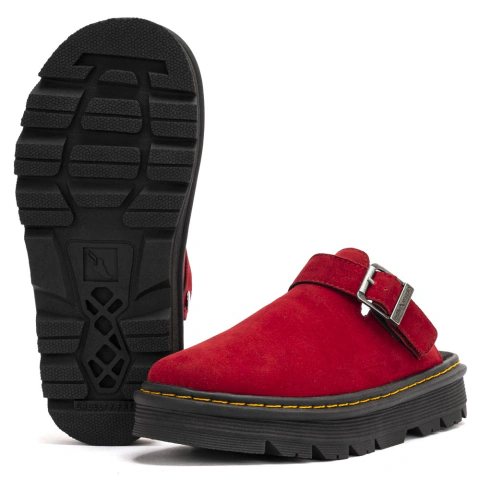 Clog Estilo Veggie Acamurçado Cereja - ESTILO VEGGIE