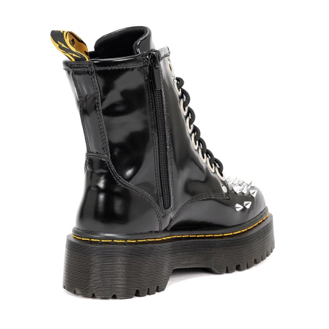 Imagem do Coturno Estilo Inglês Verniz Preto Spike Punk