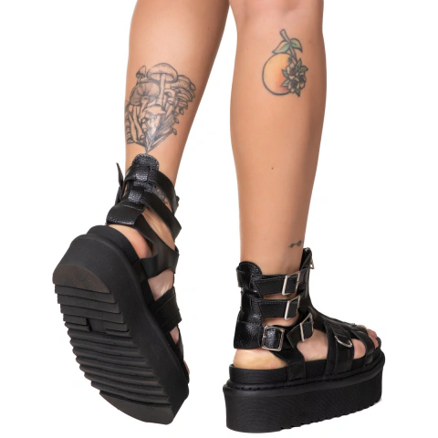 Sandália Plataforma Estilo Veggie Lucrétia Preto - loja online