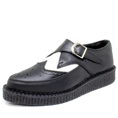 New Creeper Estilo Veggie Abruzzo Preto e Branco Bico Fino - ESTILO VEGGIE