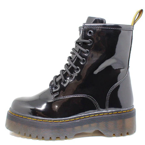 Coturno Estilo Inglês Clássico Verniz Preto - ESTILO VEGGIE