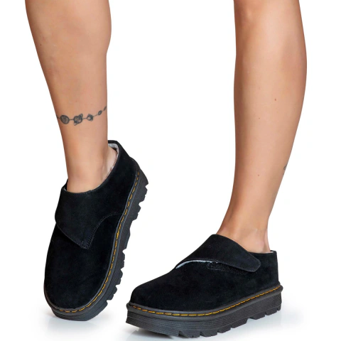 Slipper Estilo Veggie Bibury Acamurçado Preto - comprar online