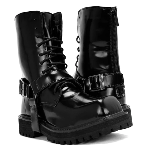 Coturno Estilo Veggie Aguillera Verniz Preto na internet