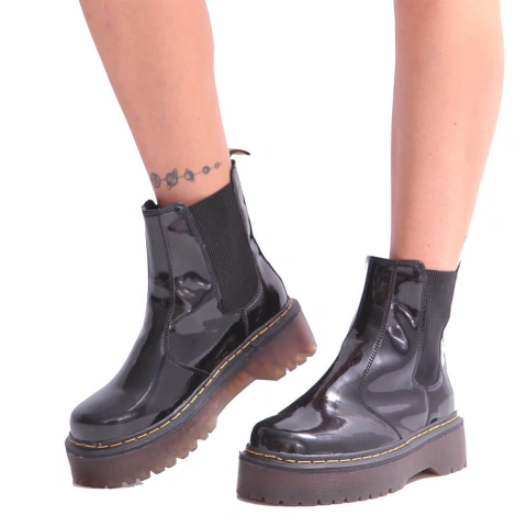 Bota Chelsea Estilo Inglês Verniz Preto - loja online