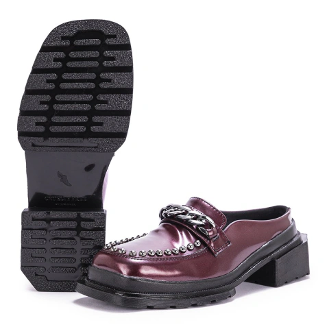 Sapato Mule Carlota Verniz Vinho Malbec