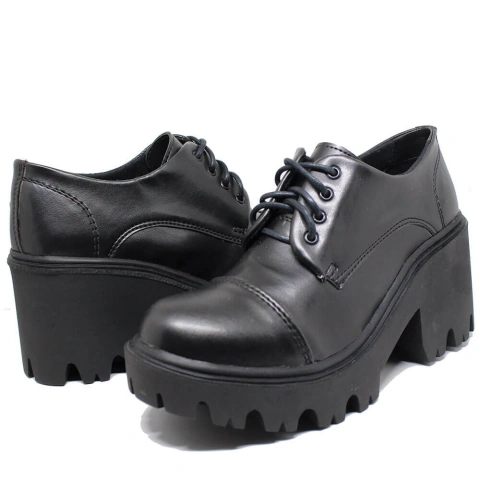 Sapato Plataforma Matilda Preto - ESTILO VEGGIE