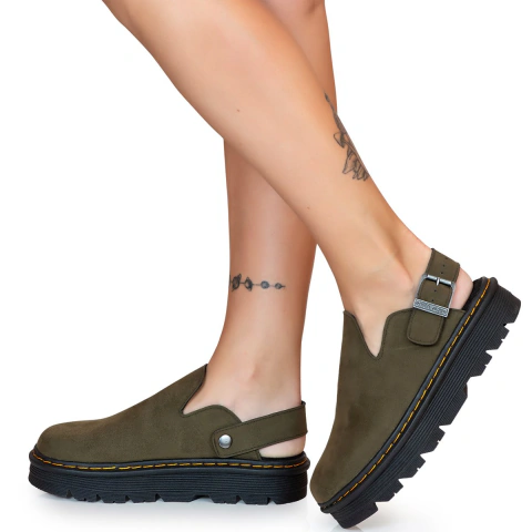 Clog Estilo Veggie Acamurçado Verde Army na internet
