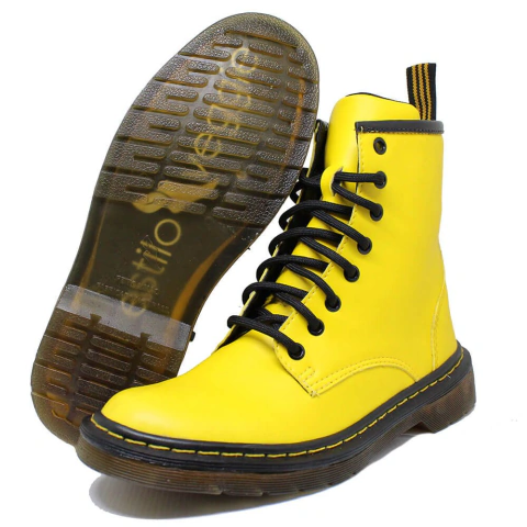 Coturno Estilo Inglês Clássico Solado Baixo Amarelo - ESTILO VEGGIE