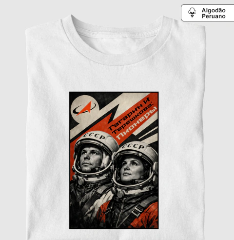 Gagarin e Tereshkova: Pioneiros [ALGODÃO PERUANO]