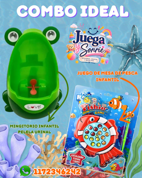 MINGITORIO PELELA URINAL DE NENE+ JUEGO DE MESA DE PESCA +ENVÍO GRATIS A SUCURSAL