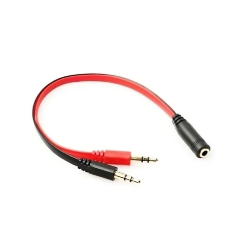 CABLE ADAPTADOR JACK 3.5 / DOBLE PLUG 3.5 AUDIO Y MIC