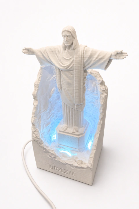 Estatueta Luminária Cristo Redentor
