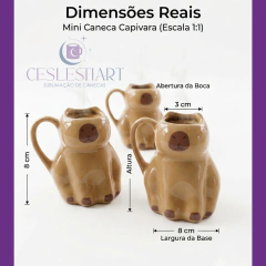 Caneca 3D Mini Capivara de Cerâmica – Presentes Criativos - ceslestiart