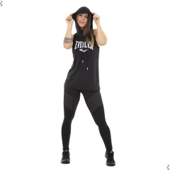 Camiseta Regata Com Capuz Everlast Feminino - Preto - Emovva Artigos Esportivos