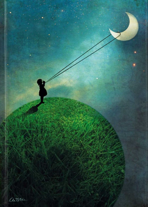 Libreta: Catrin Welzstein, Chasing the Moon (Foiled Journal)
