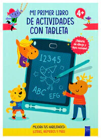 Libro infantil con tableta: Mi primer libro de actividades con tableta 4: ¡Letras, números y más! (Aqua)