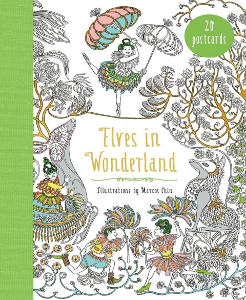 Elves in Wonderland 20 Postcards : A Coloring Book