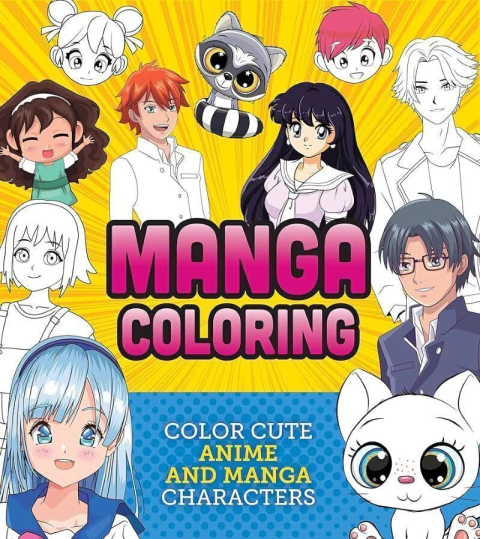 Manga coloring book: Color cute anime and manga characters