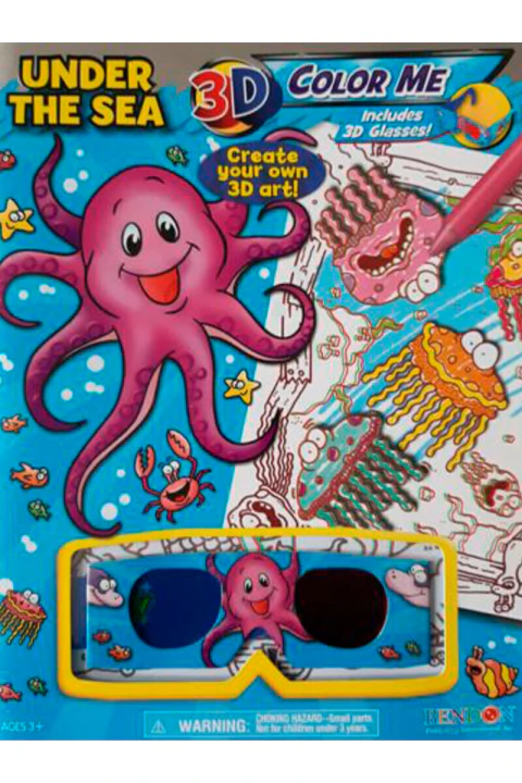 Under The Sea: 3D Coloring and Activity Book with 3D glasses
