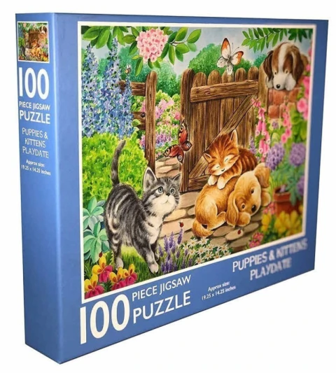 Rompecabezas: puppies & kittens playdate 100 piezas