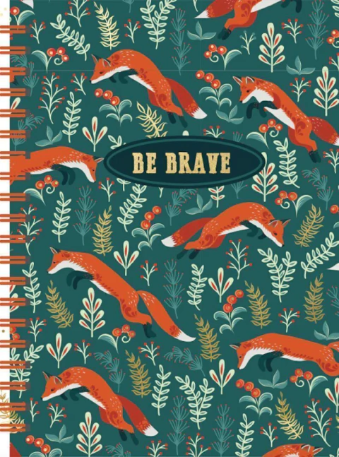 Foxes frolicking spiral journal