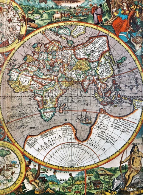 Libreta Antique Map of the World