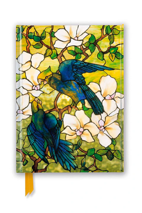 LIBRETA: Louis Comfort Tiffany, hibiscus and parrots, c. 1910-20