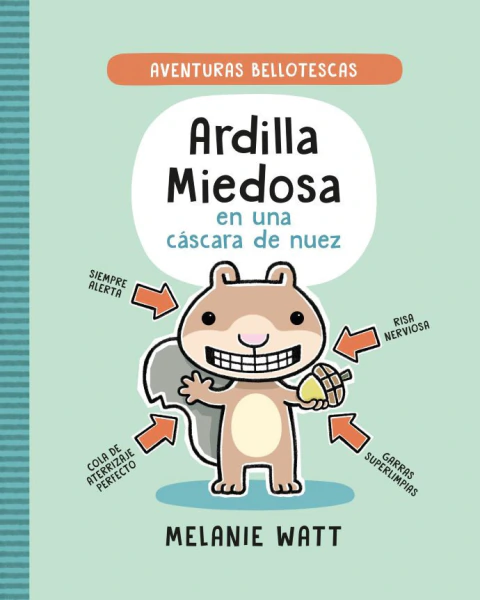 La ardilla miedosa en una cáscara de nuez
