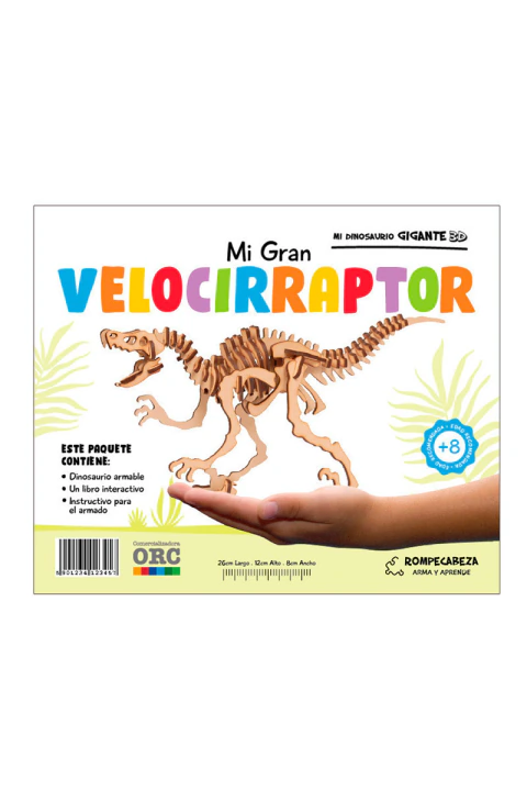 MI DINOSAURIO GIGANTE 3D VELOCIRAPTOR