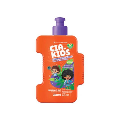 Shampoo 3 em 1 cabelinhos brasileiros 250ml