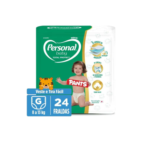 Fralda shortinho personal tamanho G 24unidades
