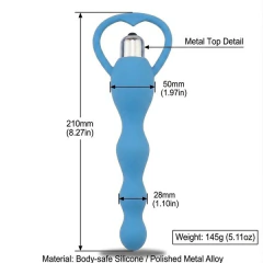 Vibrating Silicone Anal Beads Celeste - comprar en línea