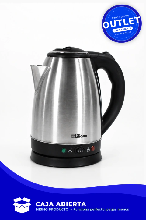 Pava Eléctrica Liliana Acero Inoxidable · ~1,7L · Corte para Mate