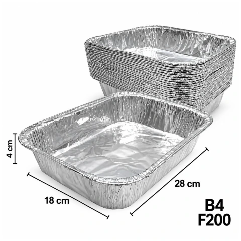 BANDEJA ALUMINIO HORNAL B4/F200 (28X18X4CM) X1 -PROMO X5//X10 UND