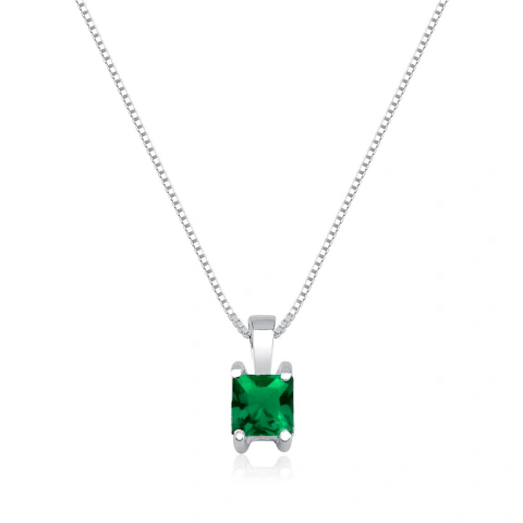 COLAR CARRE VERDE ESMERALDA
