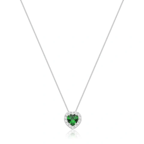 COLAR PRINCESA CORAÇÃO VERDE ESMERALDA