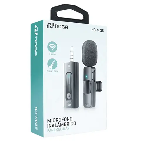Micrófono Inalámbrico Corbatero Noga NG-MI35 – Conector Plug 3.5mm para Celular y Cámaras