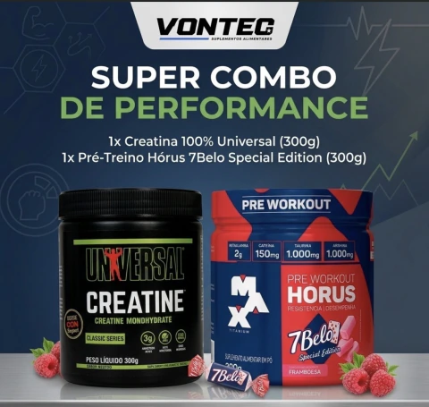 COMBO VONTEC — PRÉ-TREINO + CREATINA
