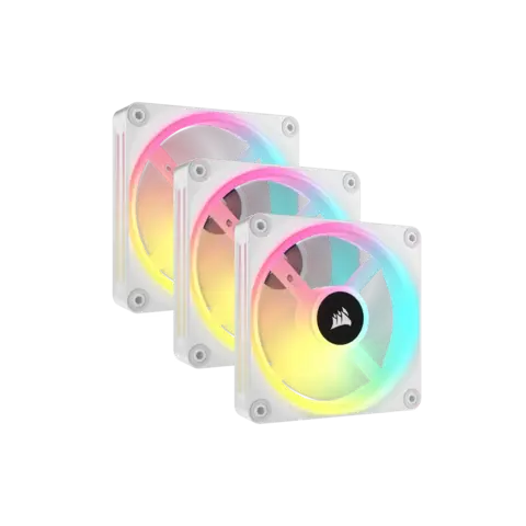 Kit de ventiladores CORSAIR PWM de 120 mm QX120 RGB x3 blanco con iCUE Link