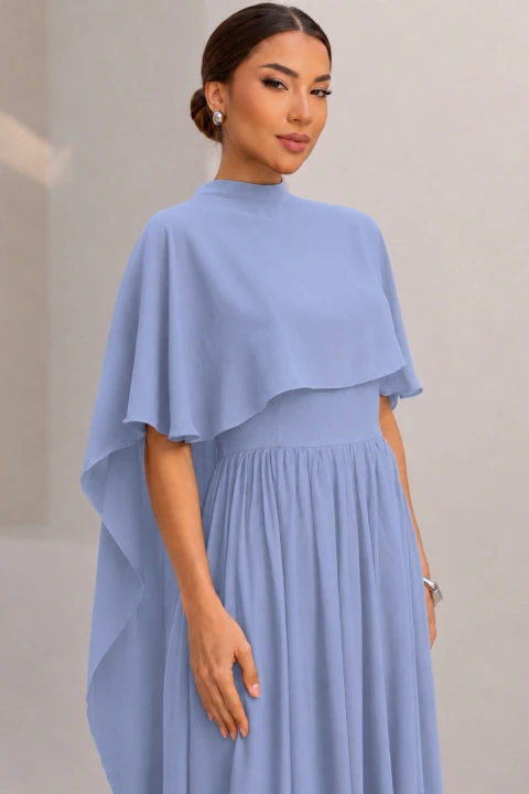 Capa Veu para Vestido de Festa Madrinhas e Convidadas Azul Celeste