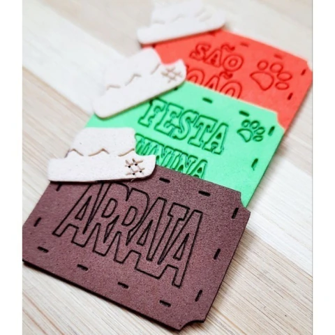 Kit Apliques EVA Pet Plaquinhas Festa Junina São João Banho e Tosa - Tamanho P
