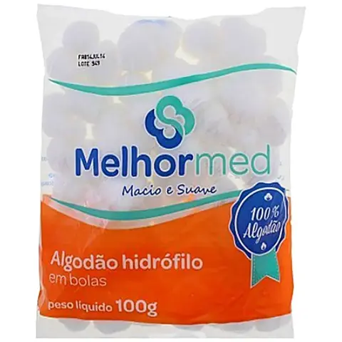Algodao em Bolas 100g Melhor Med Minasrey