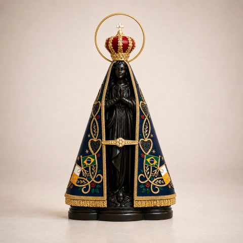 A Padroeira do Brasil 20cm Resina (C/ Aureola)