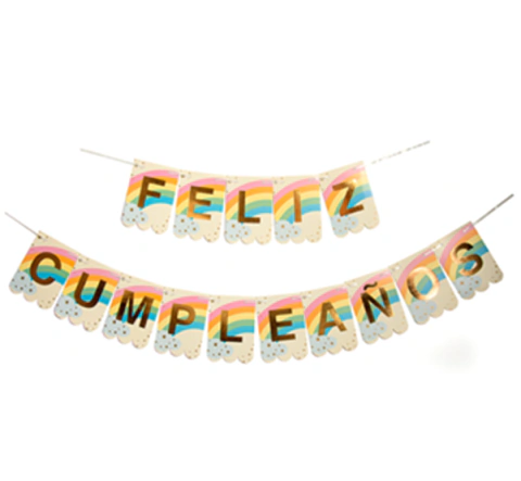 Banderines de "Feliz Cumpleaños" - Arcoiris