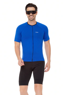 Conjunto de Ciclismo Masculino Camisa Elite Premium Royal + Bermuda Gel (TR4)