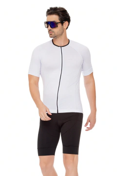 Conjunto de Ciclismo Masculino Camisa Elite Premium Branca + Bermuda Gel (TR4)