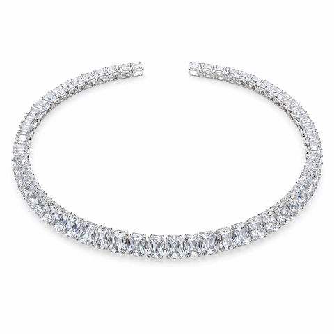 COLAR CHOCKER ARO RIVIERA BAGUETE CRISTAL RÓDIO