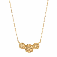 COLAR 3 GEMAS ZIRCONIA 8A RODOLITE/CHAMPAGNE/FURTA COR