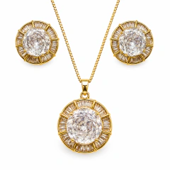 CONJUNTO ROSE CUT CRAVEJADO NAVETES CRISTAL