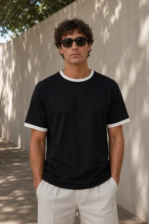 REMERA REGULAR CON RIB - FUSION